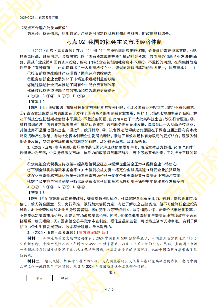 20250919093642265-专题02 生产资料所有制与经济体制-4年高考4
