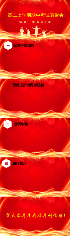 考试后班级表彰课件模板-梧桐树下